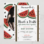 Invitation Fête de Bébé Pastèque Fil de la Façon dont Vous le (Devant / Derrière)