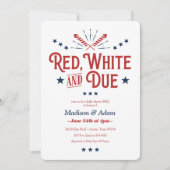 Invitation Fête de bébé patriotique Rouge, Blanc et Bientôt (Devant)