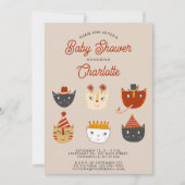 Invitation Fête de Bébé Personnalisée Chat Amusant (Devant)