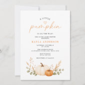Invitation Fête de Bébé Petit Citrouille d'Automne (Devant)