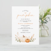 Invitation Fête de Bébé Petit Citrouille d'Automne (Debout devant)