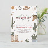 Invitation Fête de Bébé Petit Cow-Boy Occidental (Debout devant)