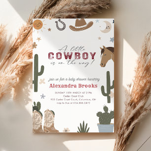 Invitation Fête de Bébé Petit Cow-Boy Occidental
