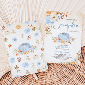 Invitation Fête de Bébé Petite Citrouille Bleue
