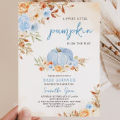 Invitation Fête de Bébé Petite Citrouille Bleue