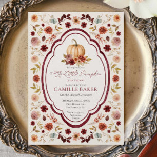 Invitation Fête de Bébé Petite Citrouille Bourguignonne Rusti