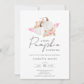Invitation Fête de Bébé Petite Citrouille Florale (Devant)