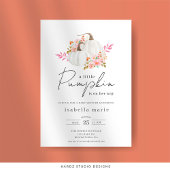 Invitation Fête de Bébé Petite Citrouille Florale