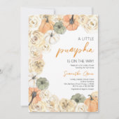 Invitation Fête de Bébé Petite Citrouille Rustique (Devant)