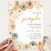 Invitation Fête de Bébé Petite Citrouille Rustique