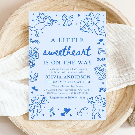 Invitation Fête de bébé petite douceur de la Saint-Valentin d