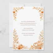 Invitation Fête de Bébé Petite Fille Citrouille d'Automne (Dos)