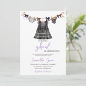 Invitation Fête de bébé Petite Goule Halloween Violet (Debout devant)