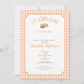 Invitation Fête de Bébé Petite Mignonne Gingham Double Face  (Devant)
