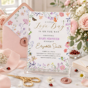 Invitation Fête de Bébé Petite Punaise d'Amour Personnalisée