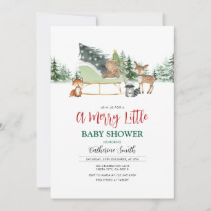 Invitation Fête de Bébé Petits Animaux de la Forêt