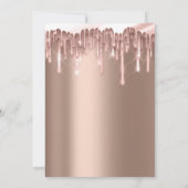 Invitation Fête de Bébé Pieds Paillettes Rose Fardée Goutte G (Dos)