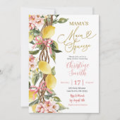 Invitation Fête de bébé Pink Lemonade et Bow Main Squeeze (Devant)