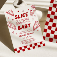 Fête de Bébé Pizza Italienne Rouge Tranche Tranche