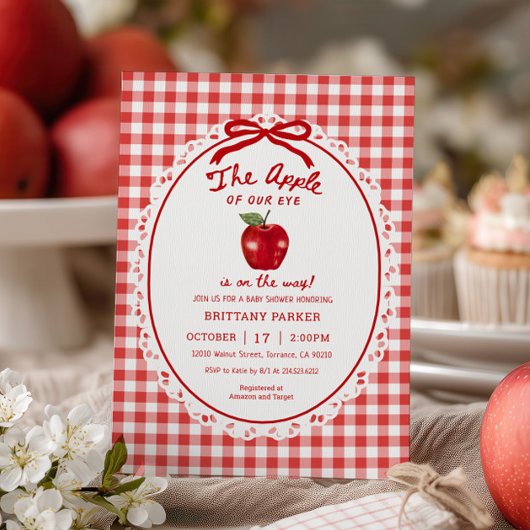 Invitation Fête de Bébé Pommes de Nos Yeux d'Automne