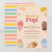 Invitation Fête de Bébé Popsicle Aquarelle Prête à Exploser (Devant / Derrière)