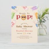 Invitation Fête de Bébé Popsicle d'Été Prêt à Naître (Debout devant)