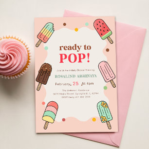 Invitation Fête de Bébé Popsicle Mignonne et Prête à Arriver