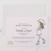 Invitation Fête de bébé pour future maman fantaisiste (Devant / Derrière)
