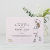 Invitation Fête de bébé pour future maman fantaisiste (Debout devant)