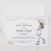 Invitation Fête de bébé pour future maman fantaisiste (Devant / Derrière)