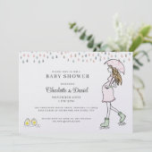 Invitation Fête de bébé pour future maman fantaisiste (Debout devant)