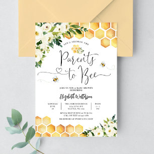Invitation Fête de bébé pour les futurs parents abeilles