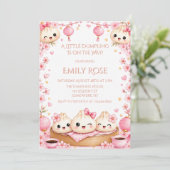 Invitation Fête de Bébé pour une Adorable Fille Pâté (Debout devant)