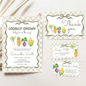 Invitation Fête de Bébé Poussin Cultivé Localement