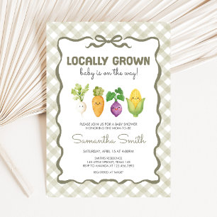 Invitation Fête de Bébé Poussin Cultivé Localement