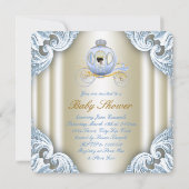 Invitation Fête de bébé prince bleu et or Ethnique (Dos)