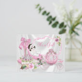 Invitation Fête de bébé Princesse Chaussure Rose (Debout devant)