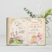 Invitation Fête de bébé princesse de conte de fées (Debout devant)