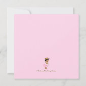 Invitation Fête de bébé Princesse Ethnique Tutu Rose Or (Dos)
