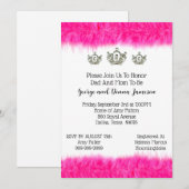 Invitation Fête de bébé princesse Tiara et Fluff (Devant / Derrière)