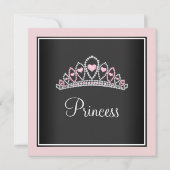 Invitation Fête de bébé Princesse Tiara Rose Princesse (Dos)