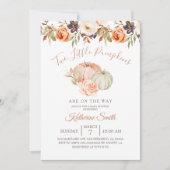 Invitation Fête de bébé Pumpkin automnal Deux petites citroui (Devant)