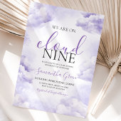 Invitation Fête de bébé Purple On Cloud 9