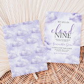 Invitation Fête de bébé Purple On Cloud 9