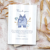 Invitation Fête de Bébé Rayures Bleu Jean Moderne