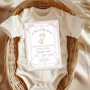 Invitation Fête de bébé rétro Canard Oie Genre Neutre
