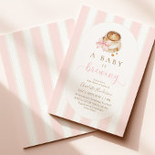 Invitation Fête de bébé rose est en train de brasser