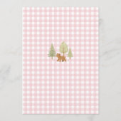 Invitation Fête de Bébé Rose Gingham Happy Camper (Dos)
