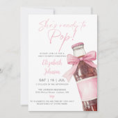 Invitation Fête de Bébé Rose Ruban Bouteille de Soda Prête à (Devant)