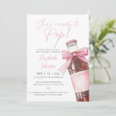 Invitation Fête de Bébé Rose Ruban Bouteille de Soda Prête à (Debout devant)